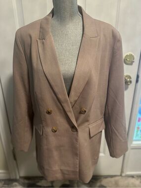 Ricki's Double-Breasted Blazer in Dusty Rose
